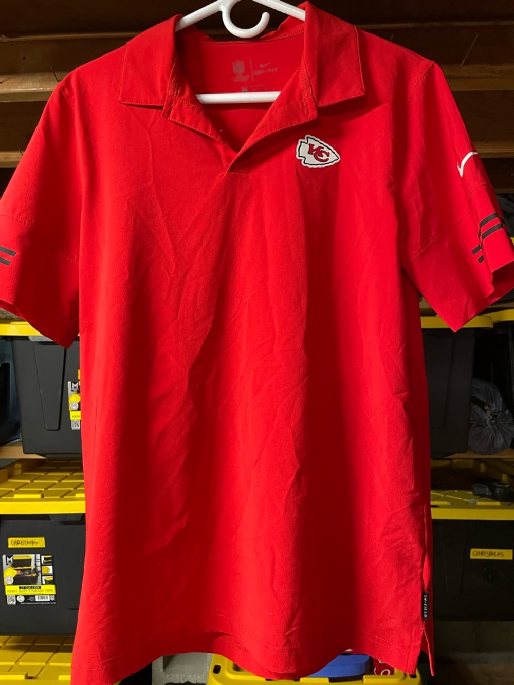 Nike Men's Kansas City Chiefs Sideline Elite Performance Red Polo Shirt Dri-fit